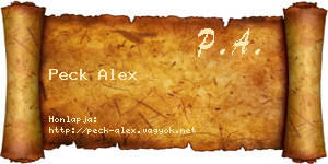 Peck Alex névjegykártya